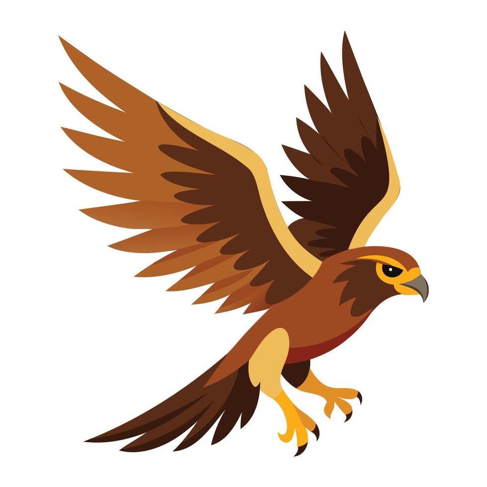Majestic Hawk in Flight Illustration vector