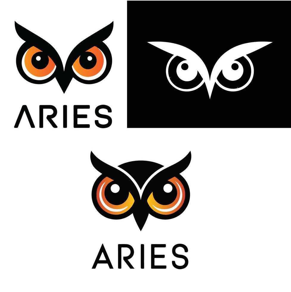 Aries Owl Logo Design vector