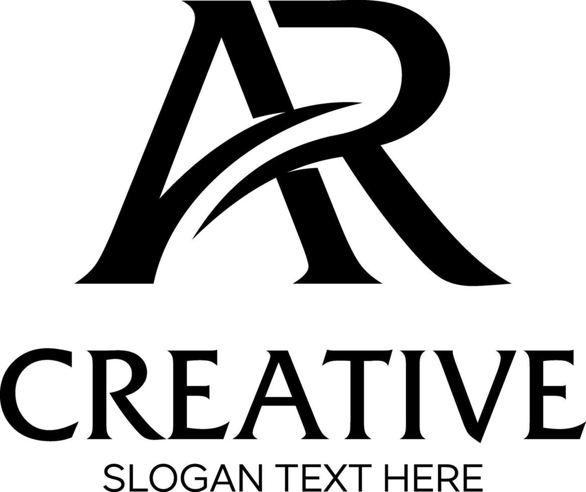 initial AR idea logo design vector