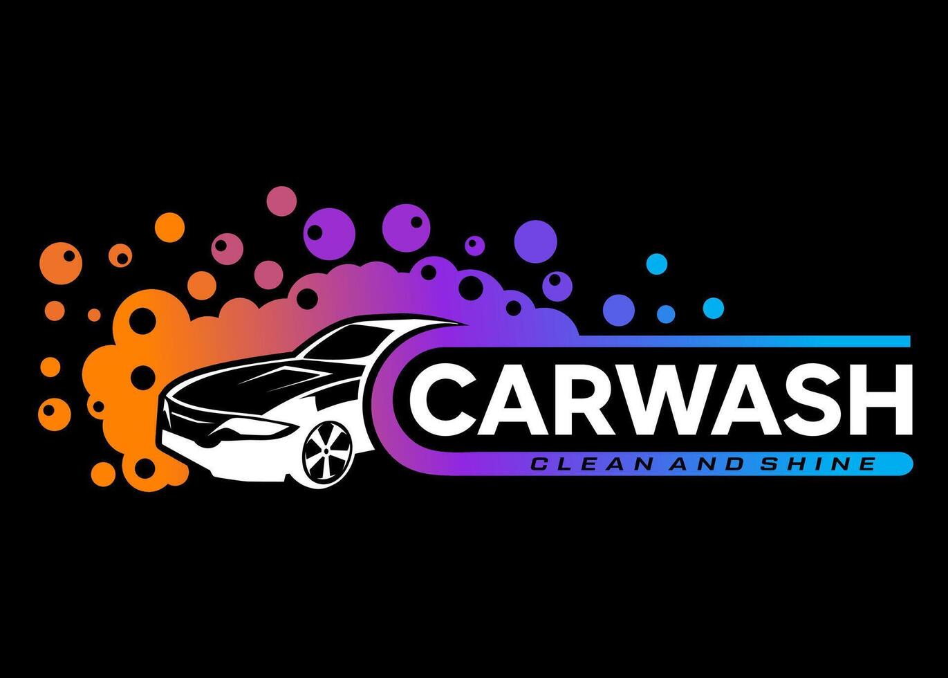 car wash foam idea logo design vector