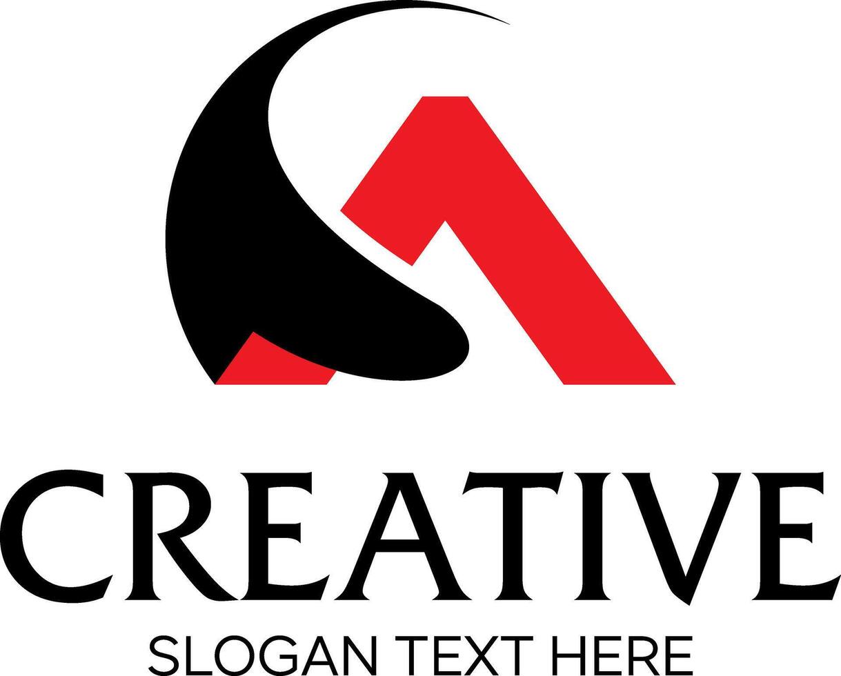 initial CA black red idea logo design vector