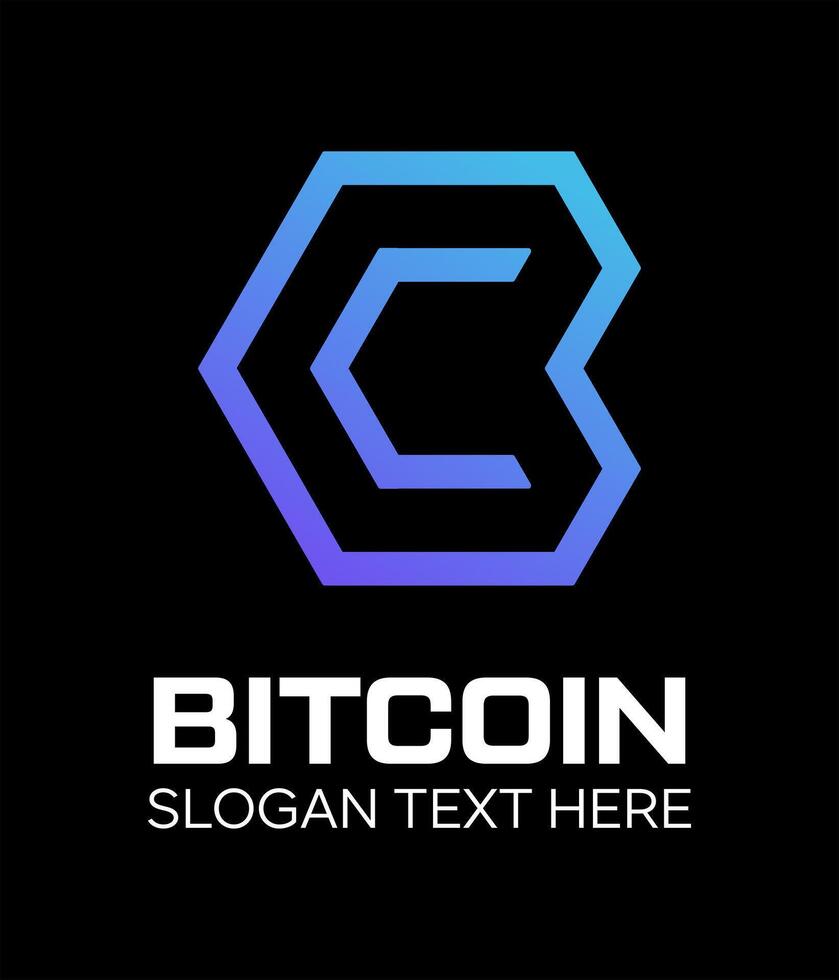 initial BC bitcoin idea logo design vector
