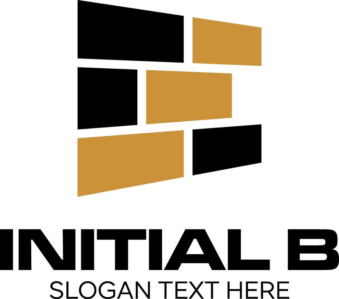 initial b brick idea logo design vector