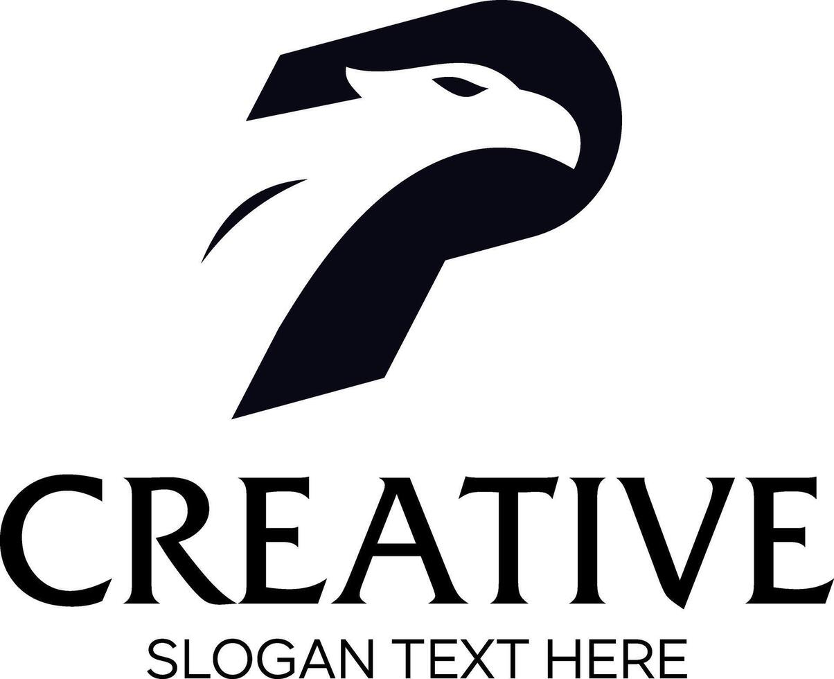 initial P wihe eagle idea logo design vector