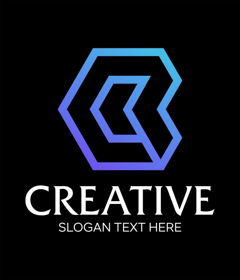 initial cr idea logo design vector