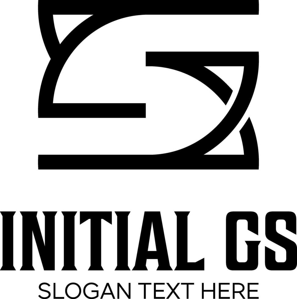 intial GS idea logo design vector