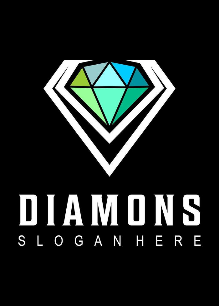 initial V diamond idea logo design vector