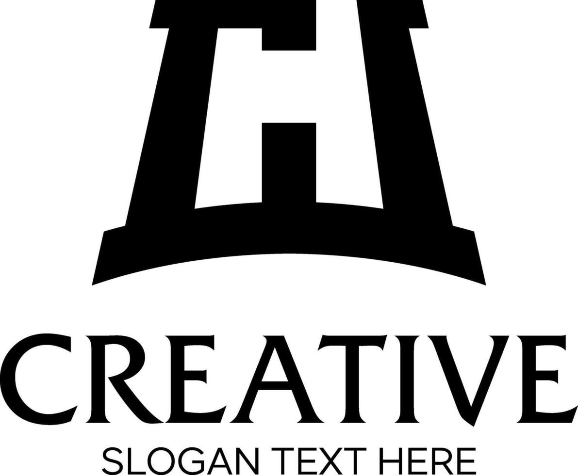 initial GH idea logo design vector