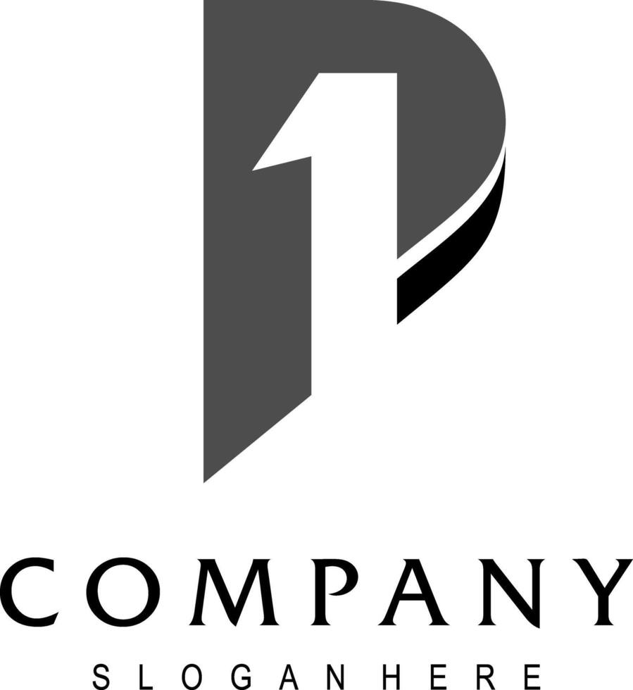 initial 1 p idea logo design vector