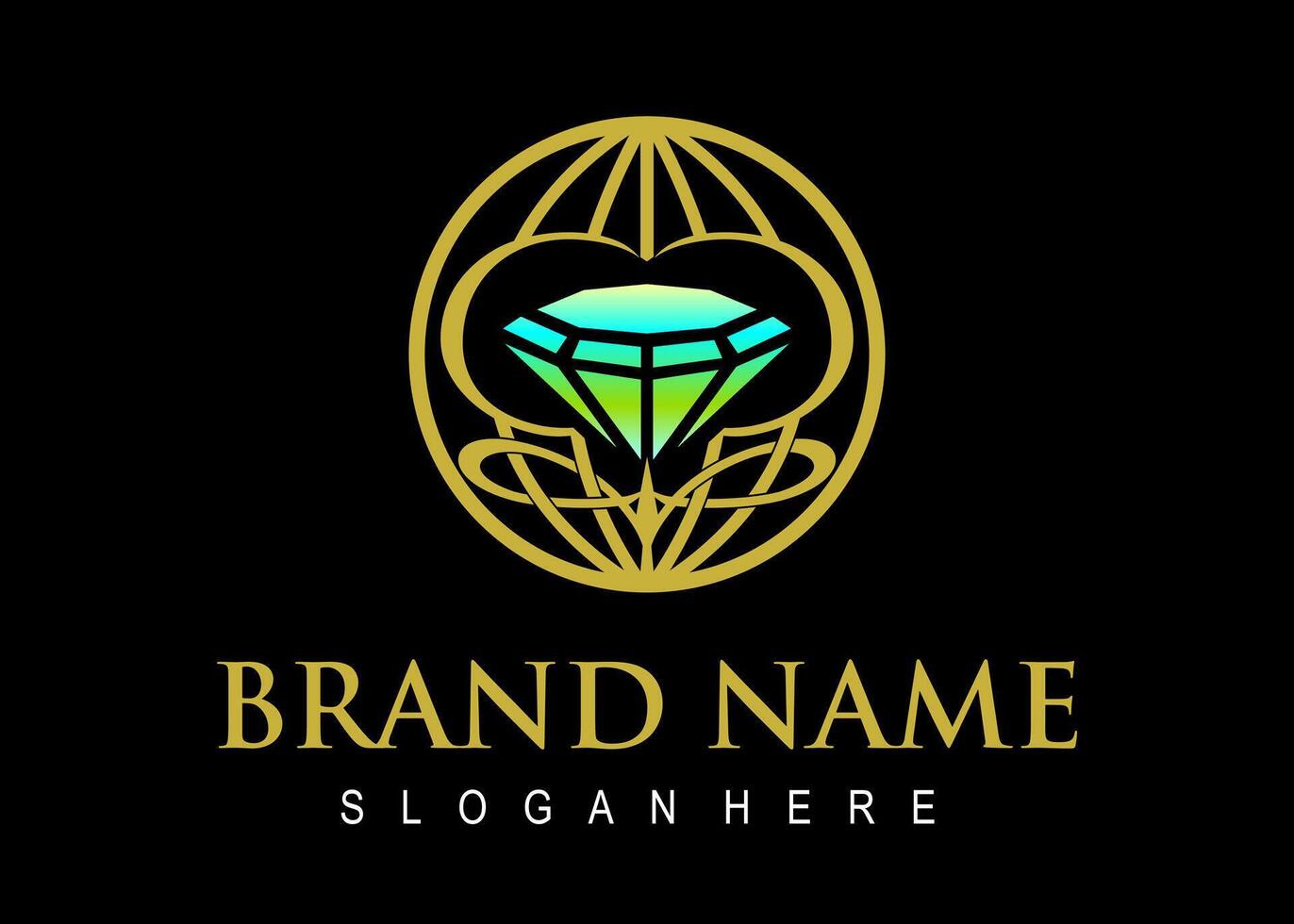 luxury diamond logo design vector