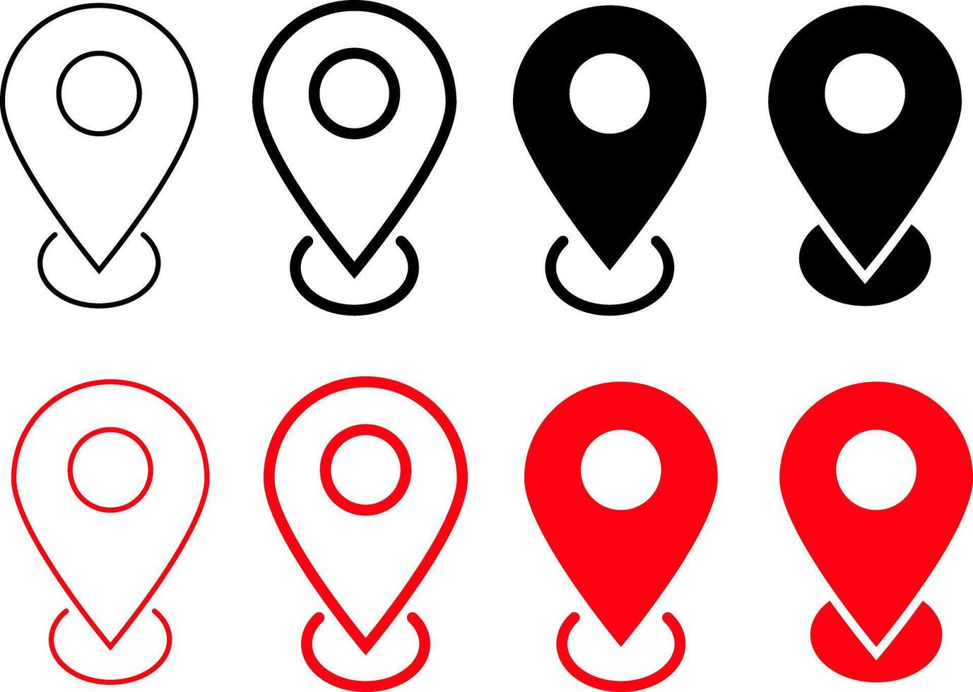 Set of map location icons. Pin location symbol. Modern map markers vector