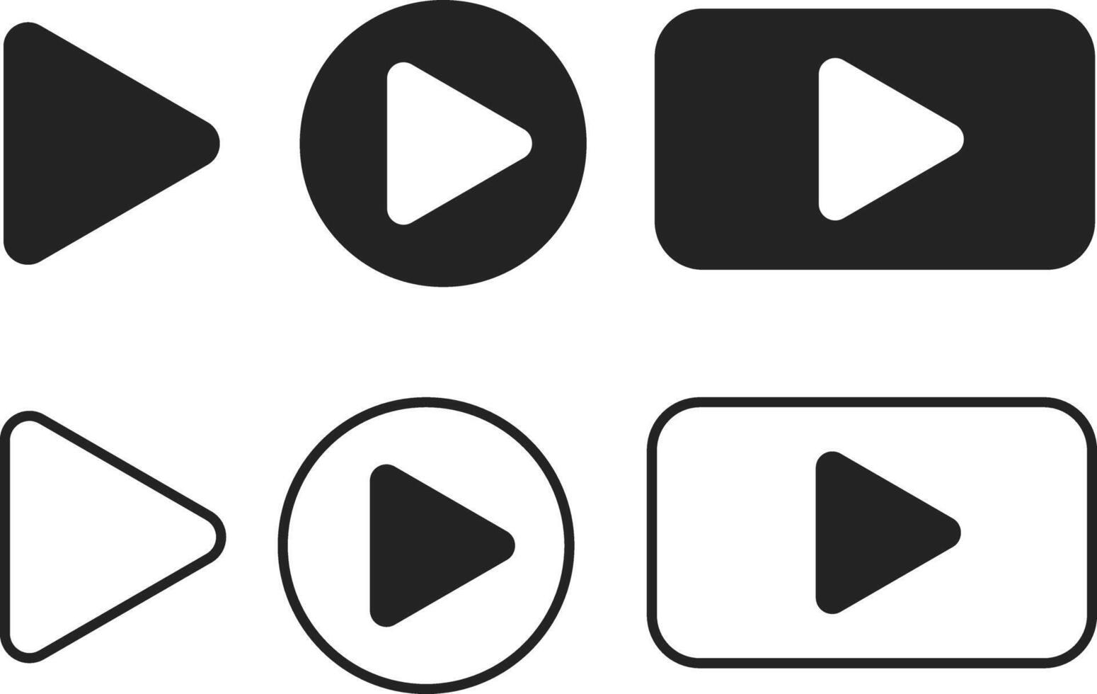 Play button icon set. music start sign. Music player buttons. play button icons symbol. audio player button vector