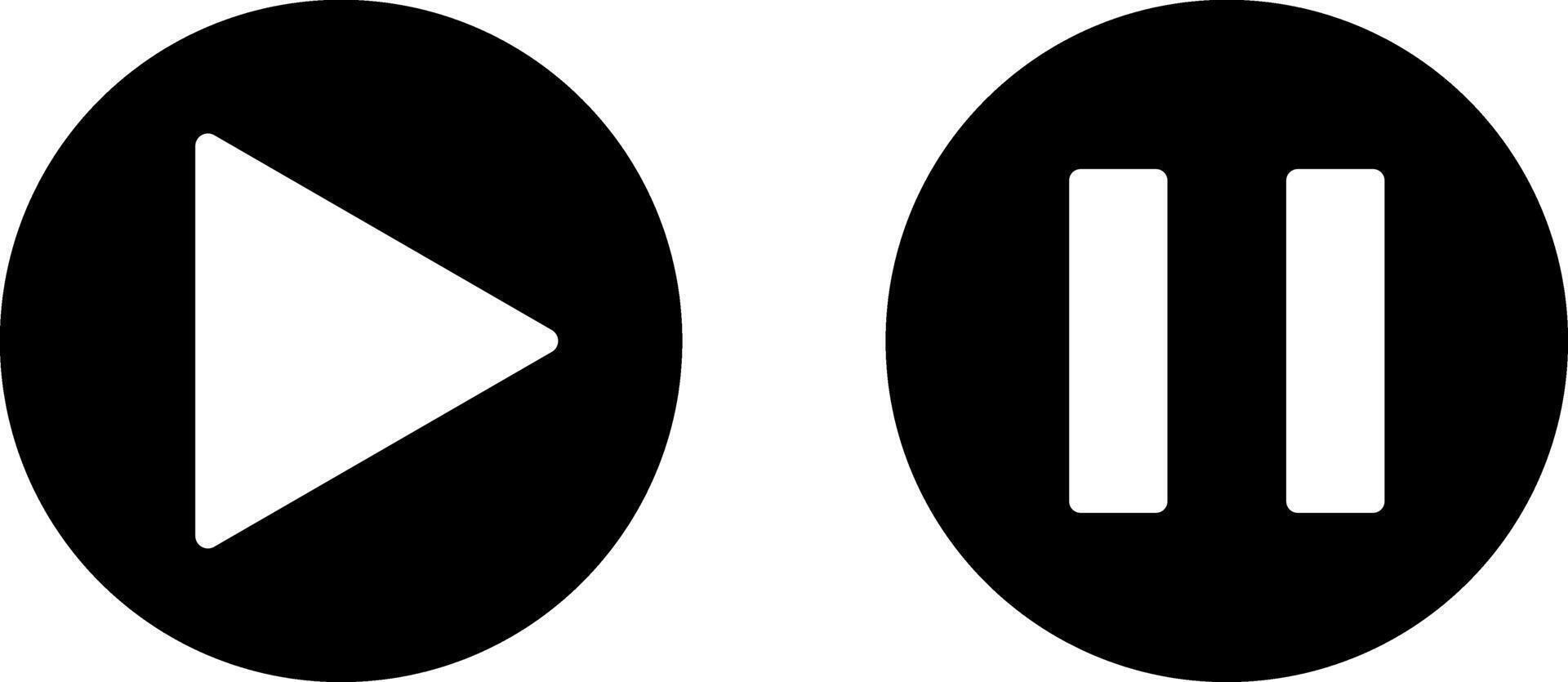 Play and pause button icon set. music start sign. Music player buttons. play button icons symbol. audio player button vector