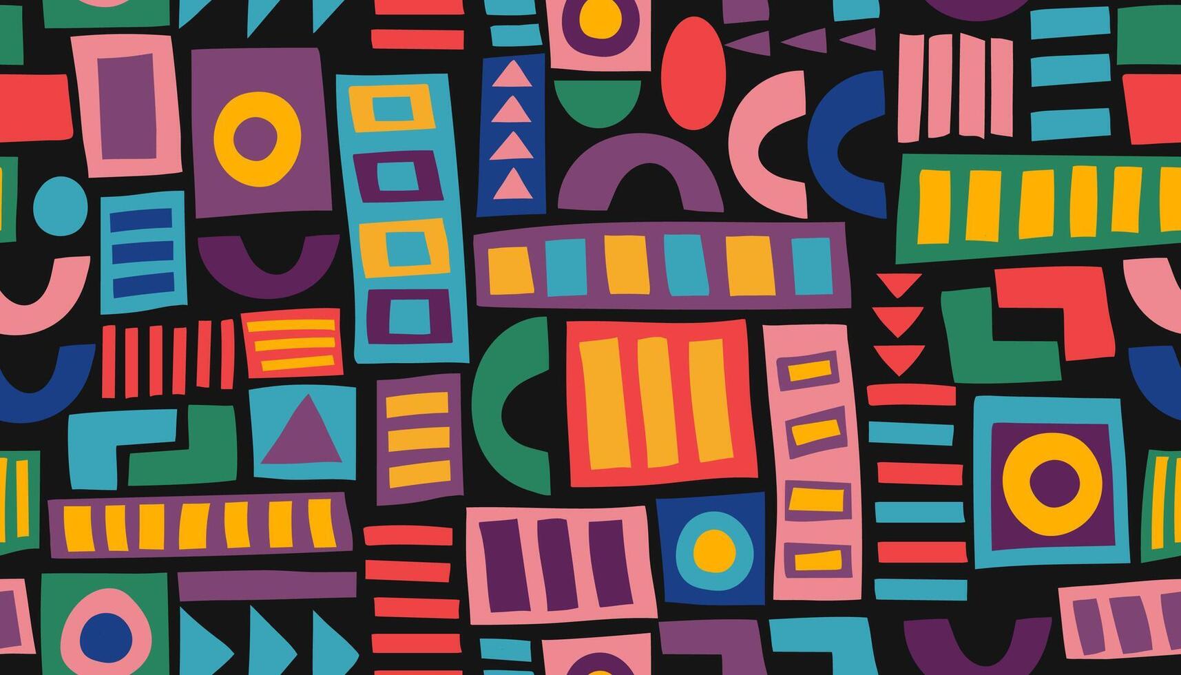 Hand drawn abstract seamless pattern. African ethnic bright background. vector