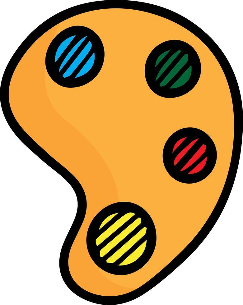 An artist palette with colorful paint on it vector