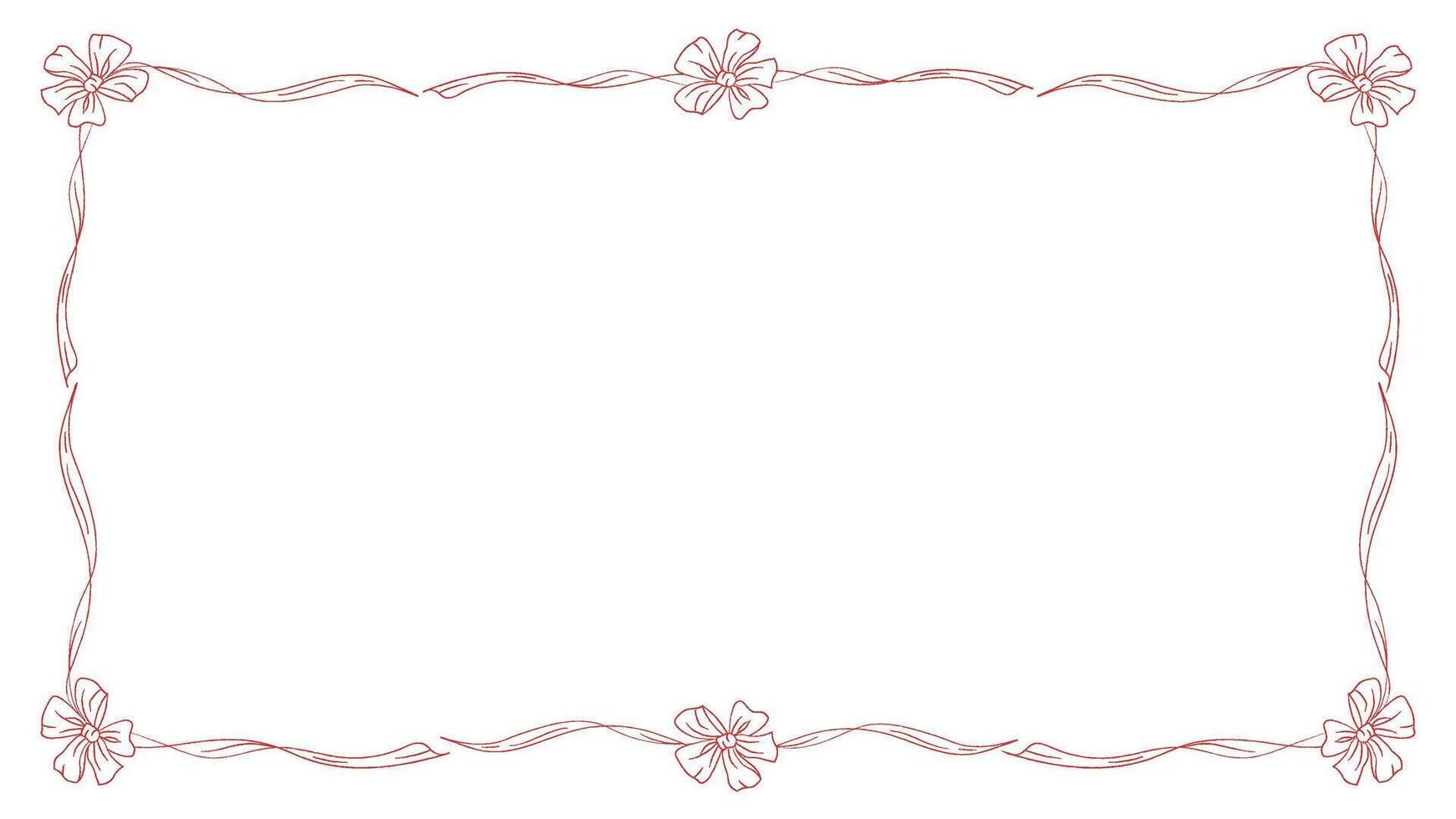 Elegant vintage frame with retro bows and ribbons in line style. template for graphic design vector