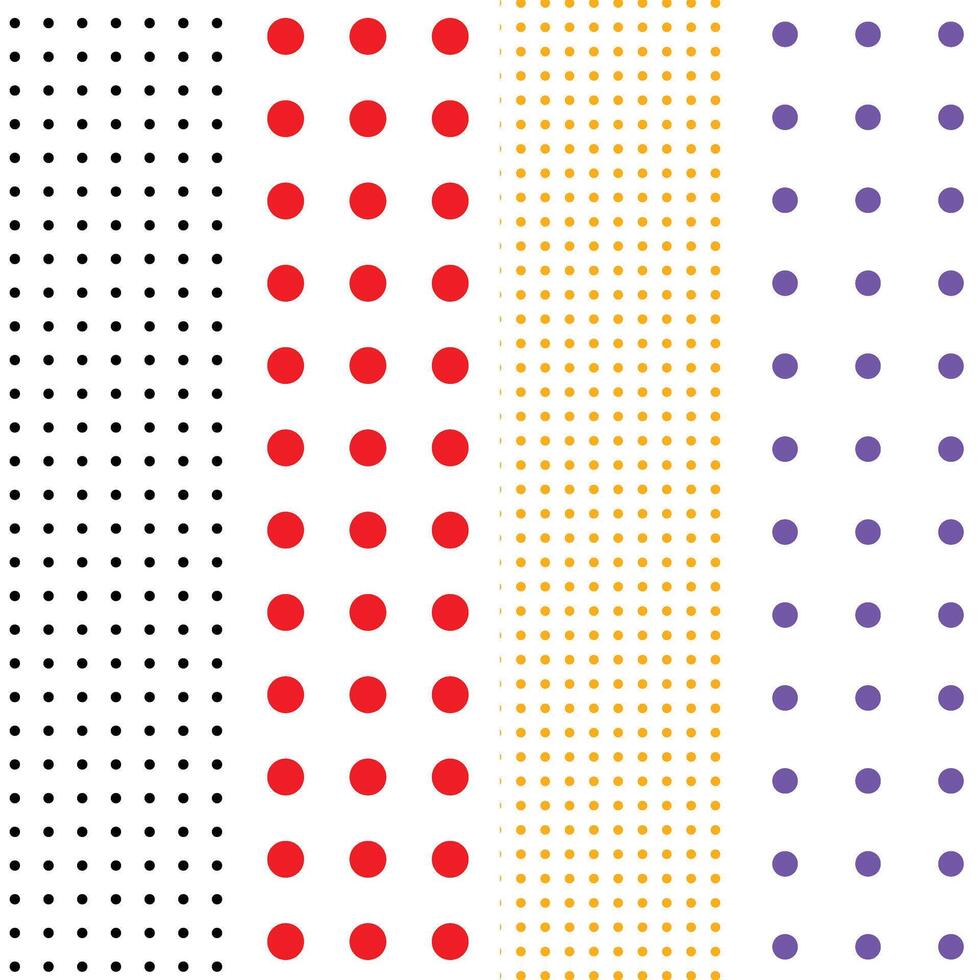 a set of polka dot patterns in different colors vector