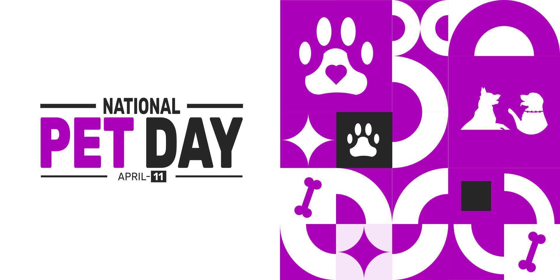 On National Pet Day, we recognize the special bond between humans and pets, honoring the unconditional love they offer every day. vector