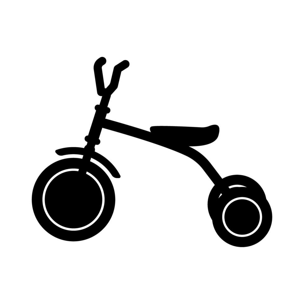silhouette illustration of a tricycle representing childhood, play, and outdoor activity vector