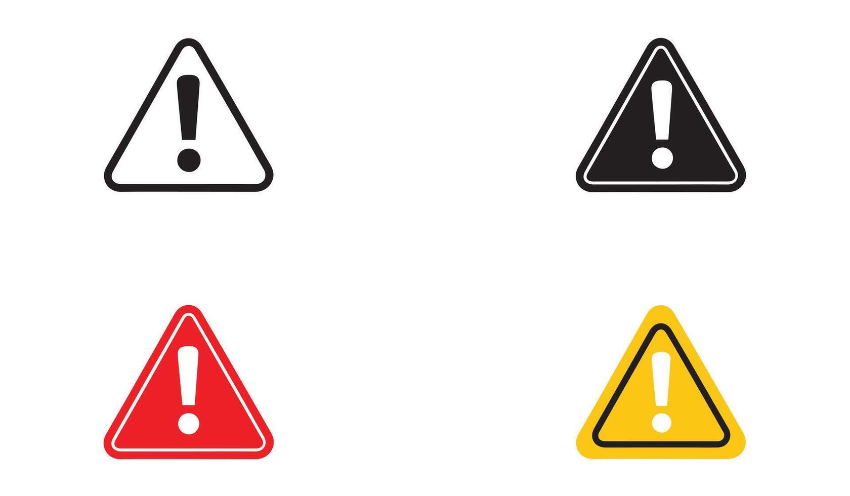 Set of warning sign vector