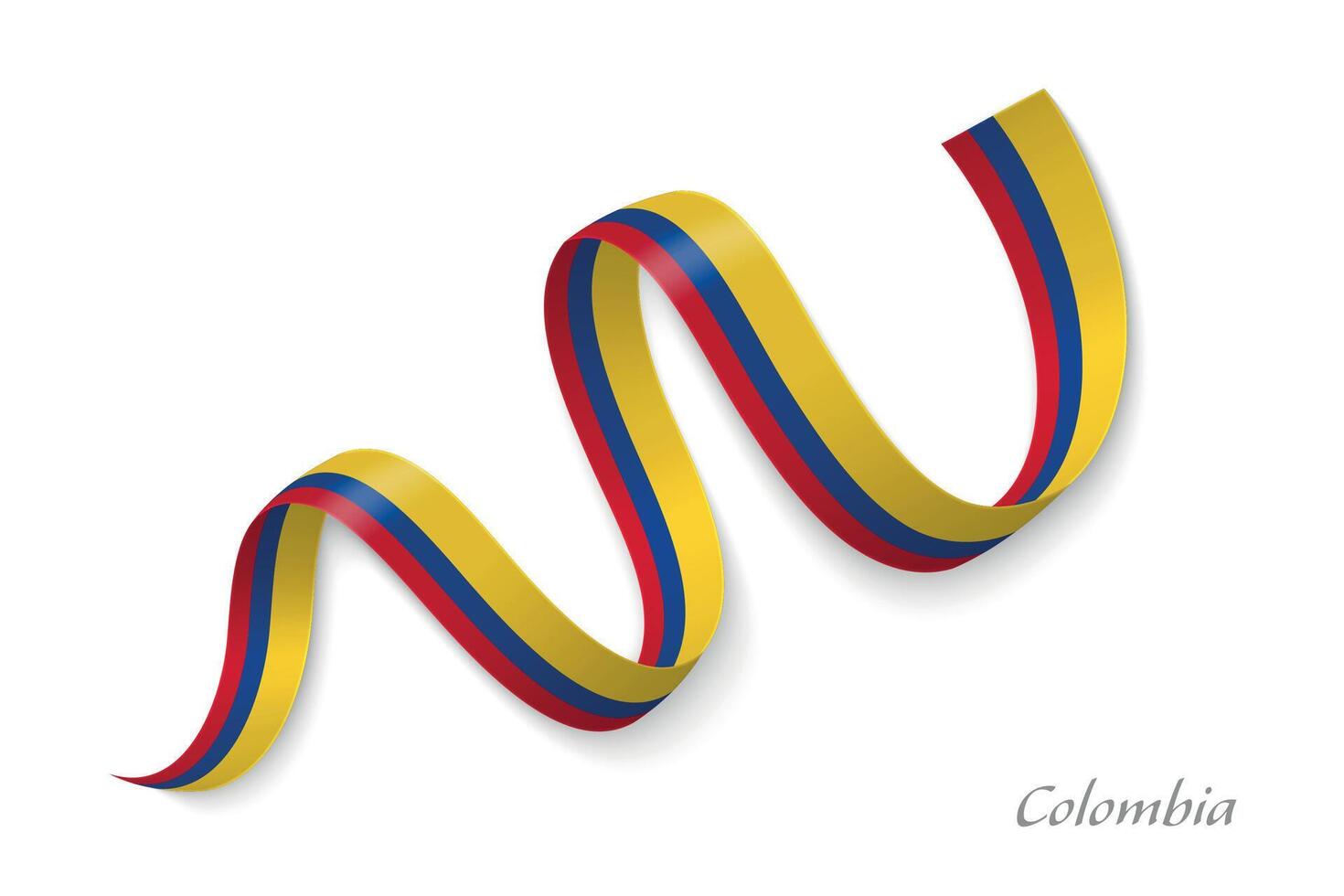 Colombia flag ribbon waving national colors vector