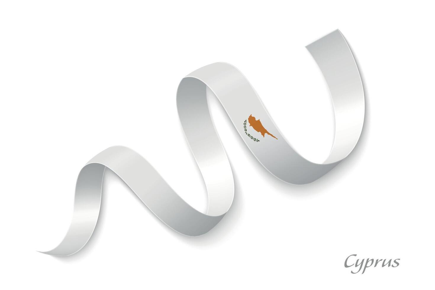 Cyprus flag ribbon waving national colors vector