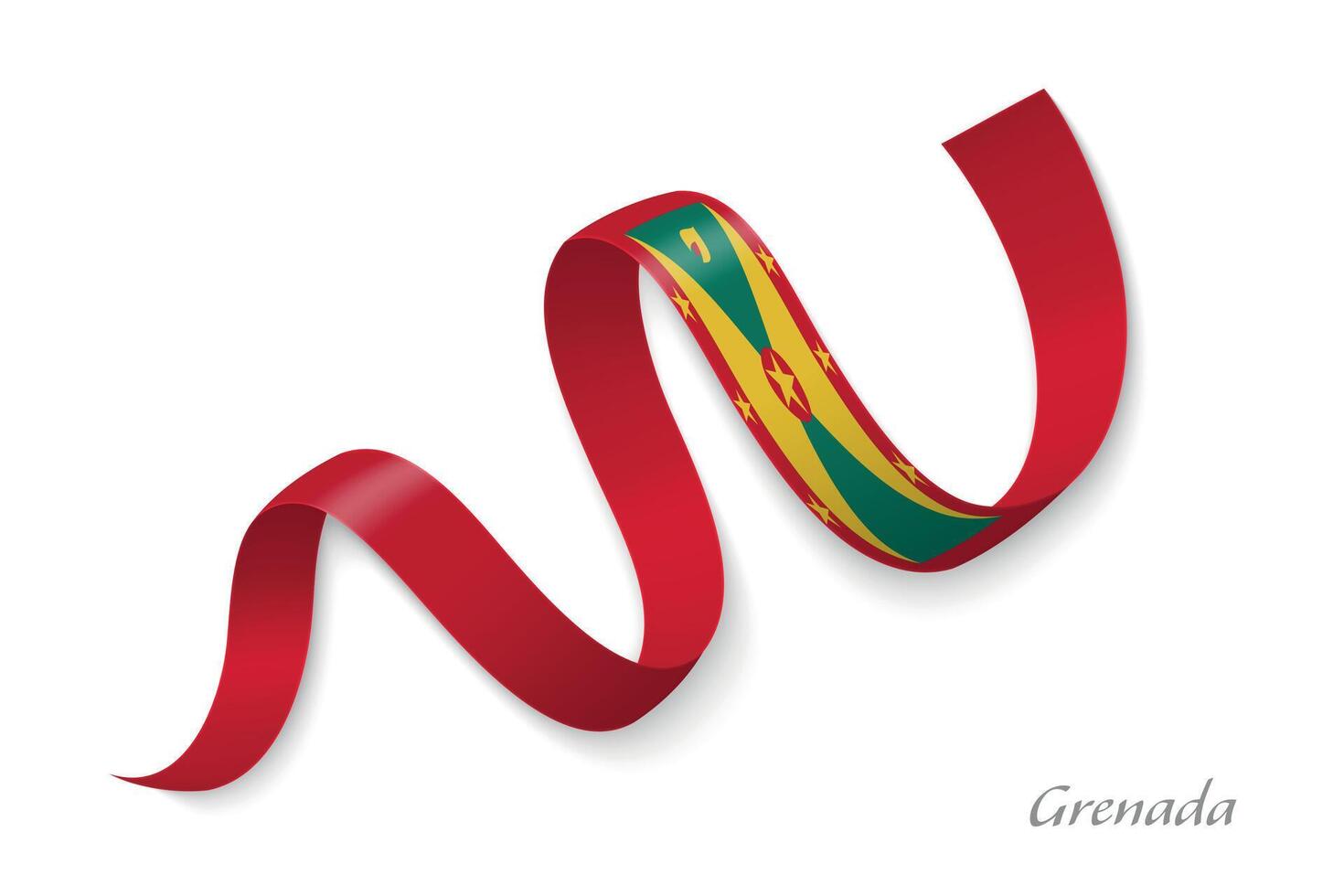 Grenada flag ribbon waving national colors vector
