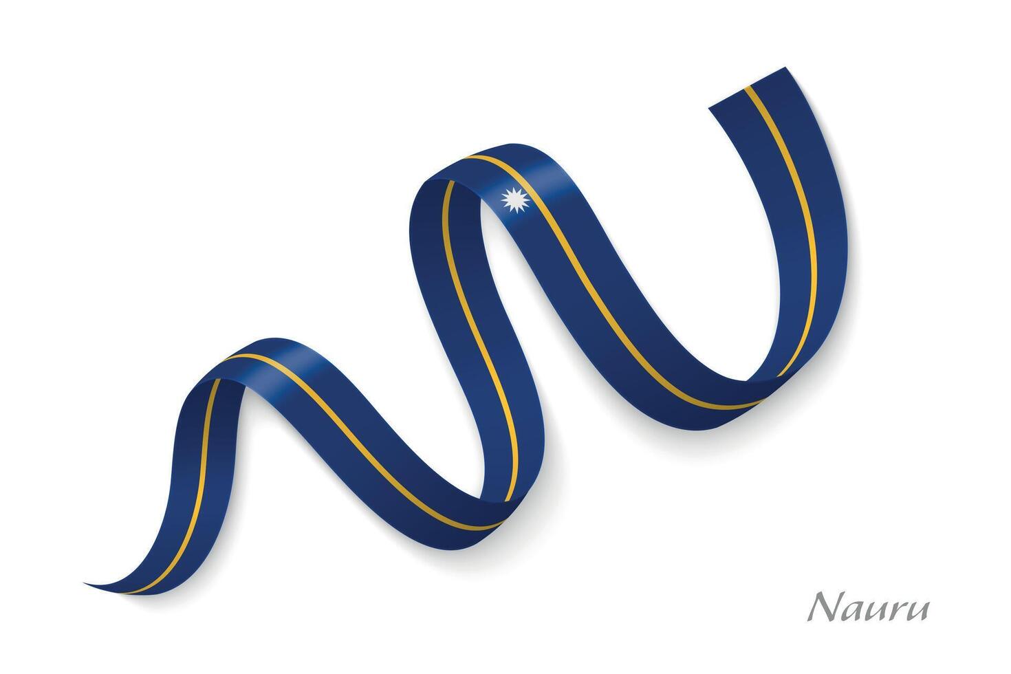 Nauru flag ribbon waving national colors vector