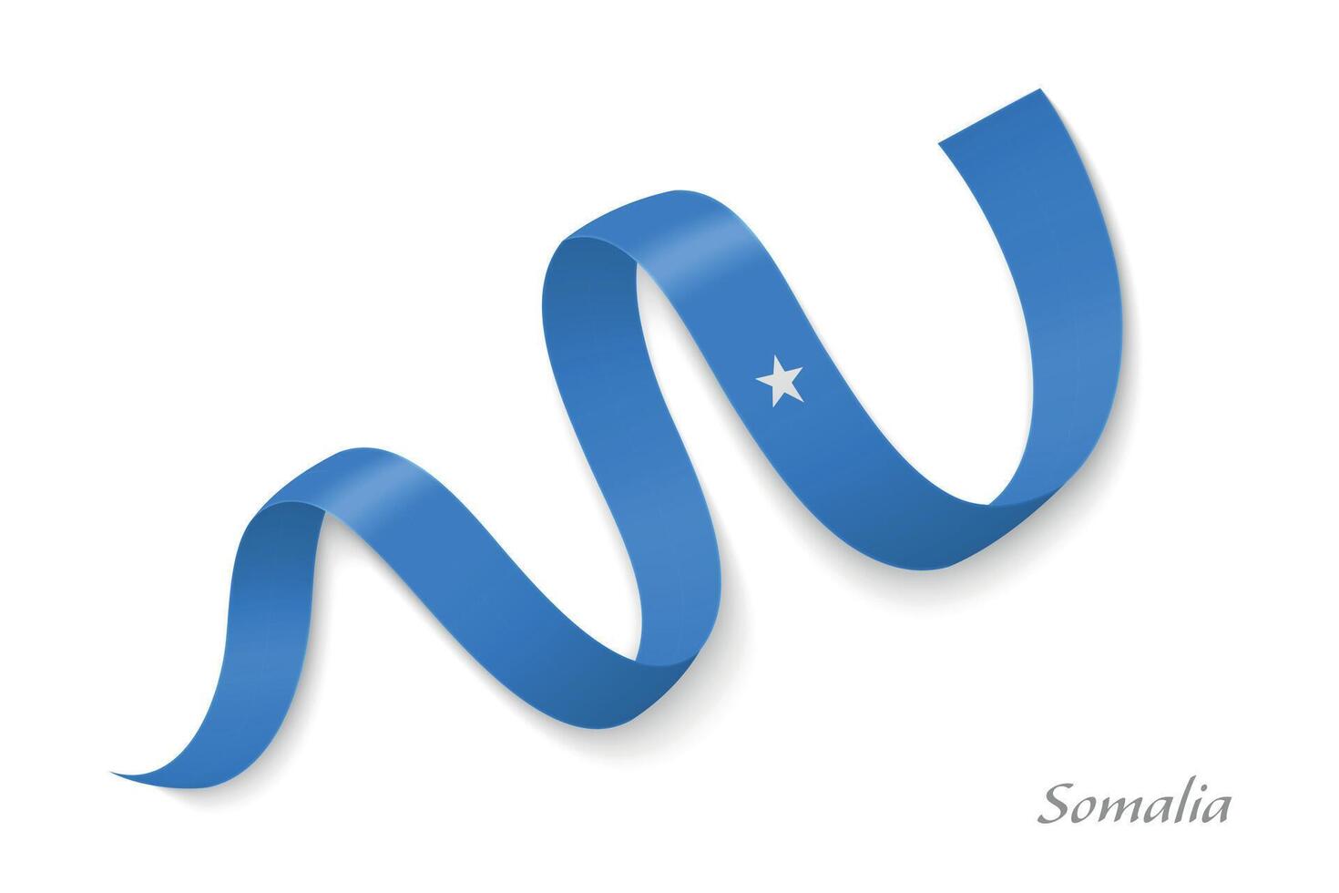 Somalia flag ribbon waving national colors vector