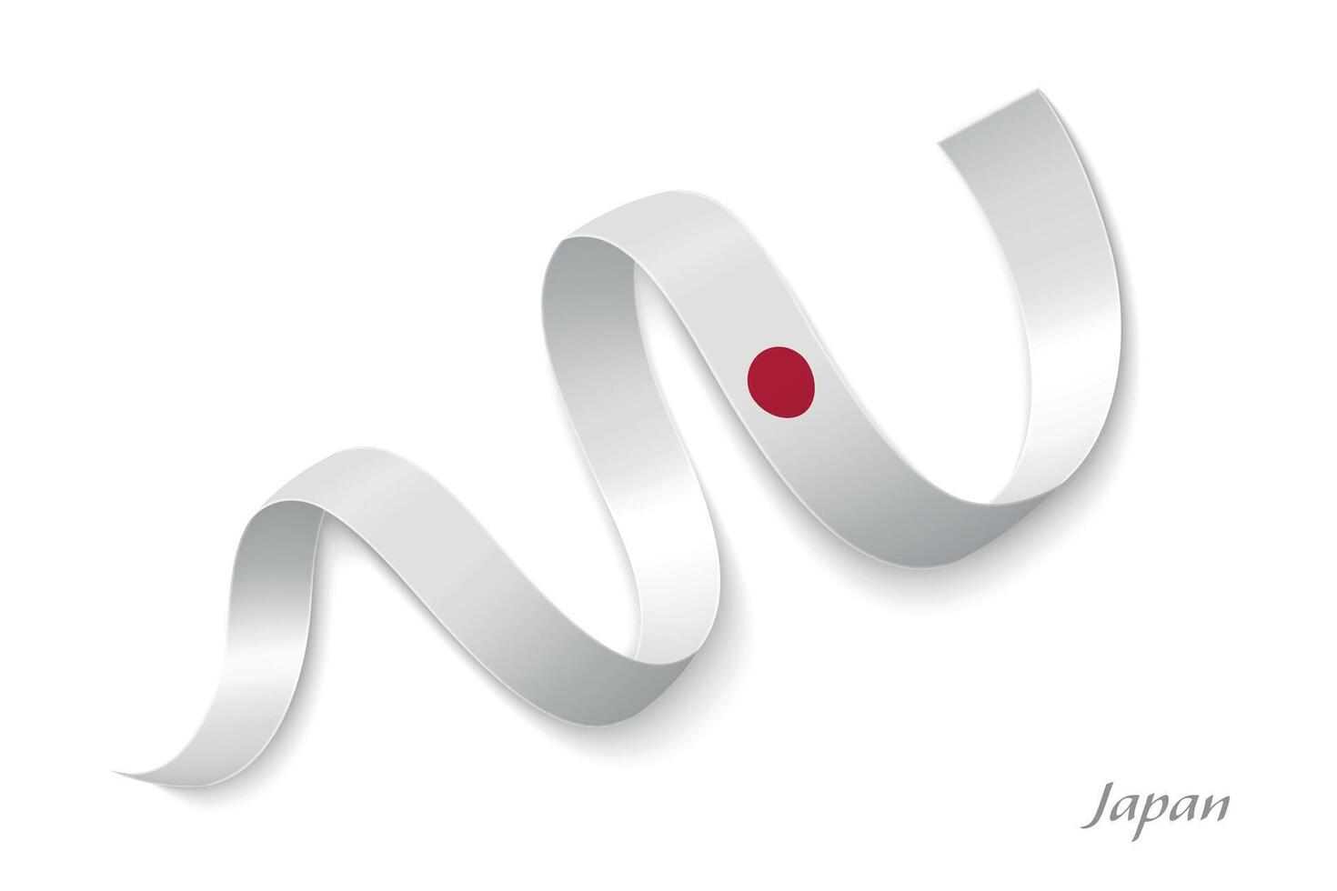 Japan flag ribbon waving national colors vector
