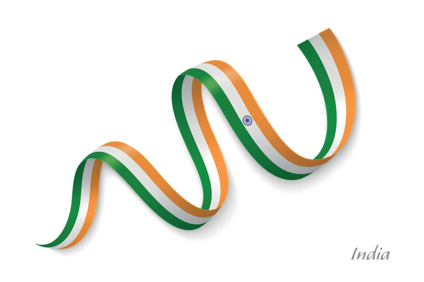 India flag ribbon waving national colors vector