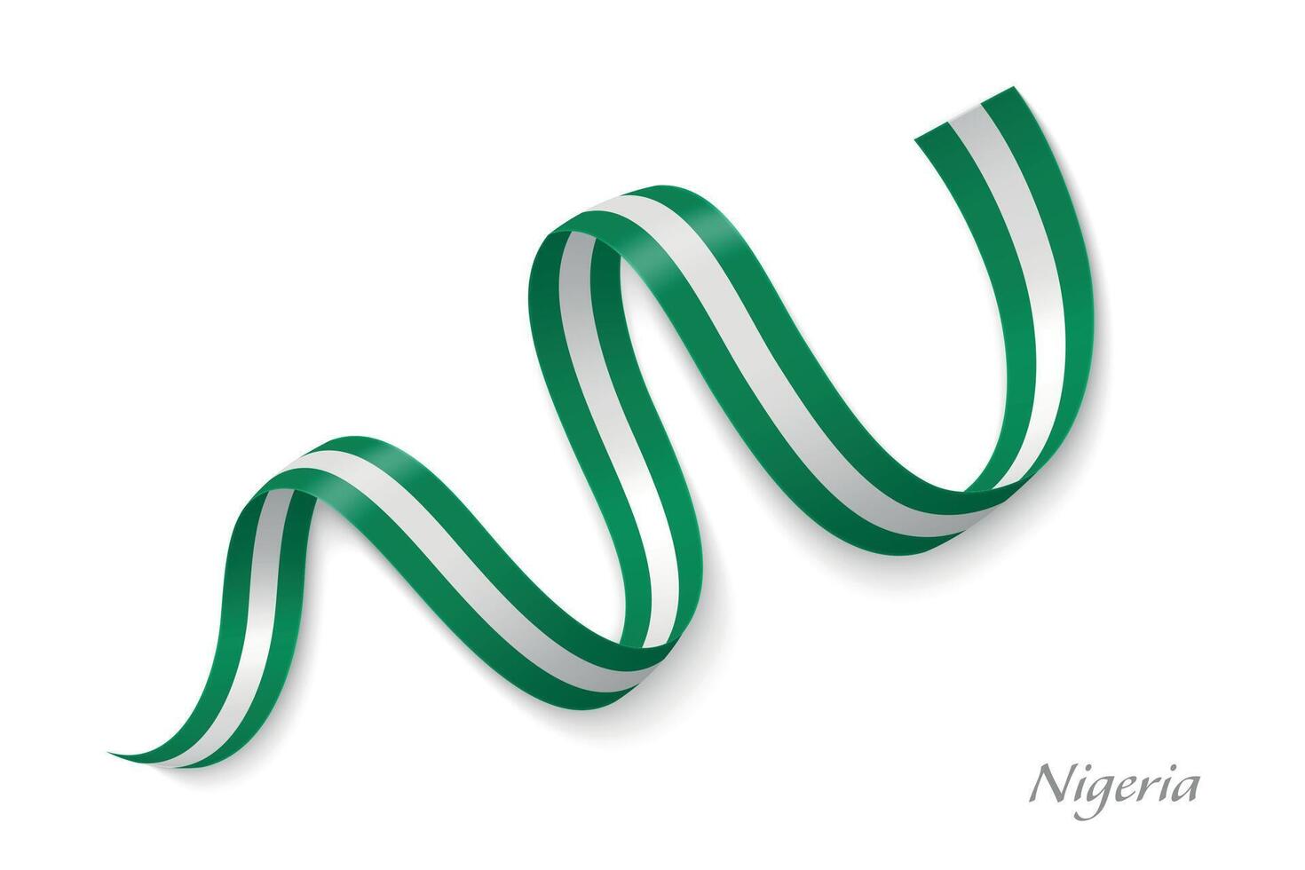 Nigeria flag ribbon waving national colors vector
