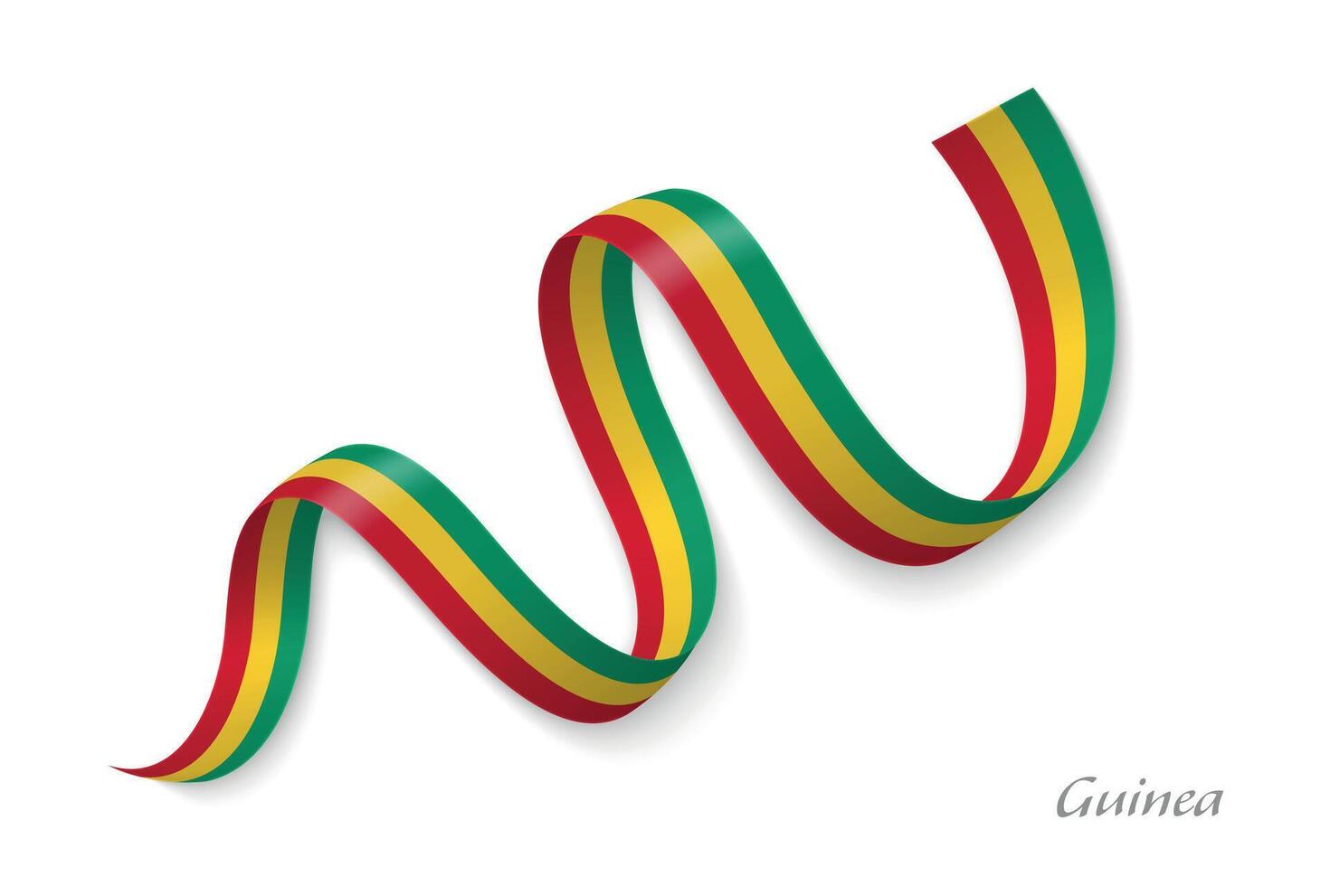 Guinea flag ribbon waving national colors vector