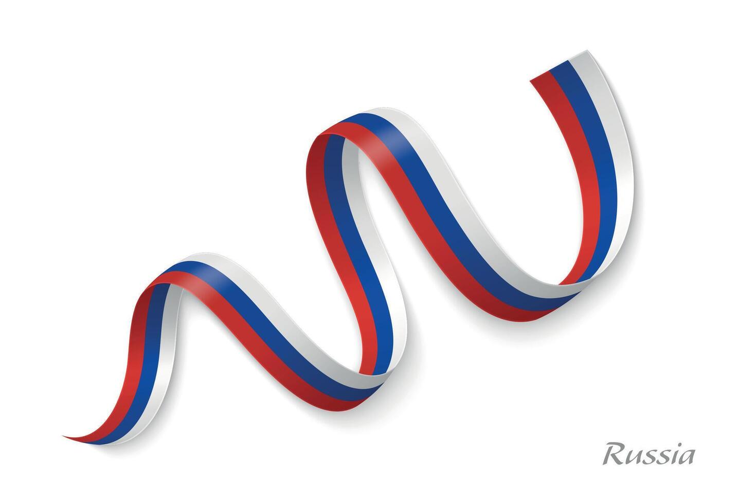 Russia flag ribbon waving national colors vector