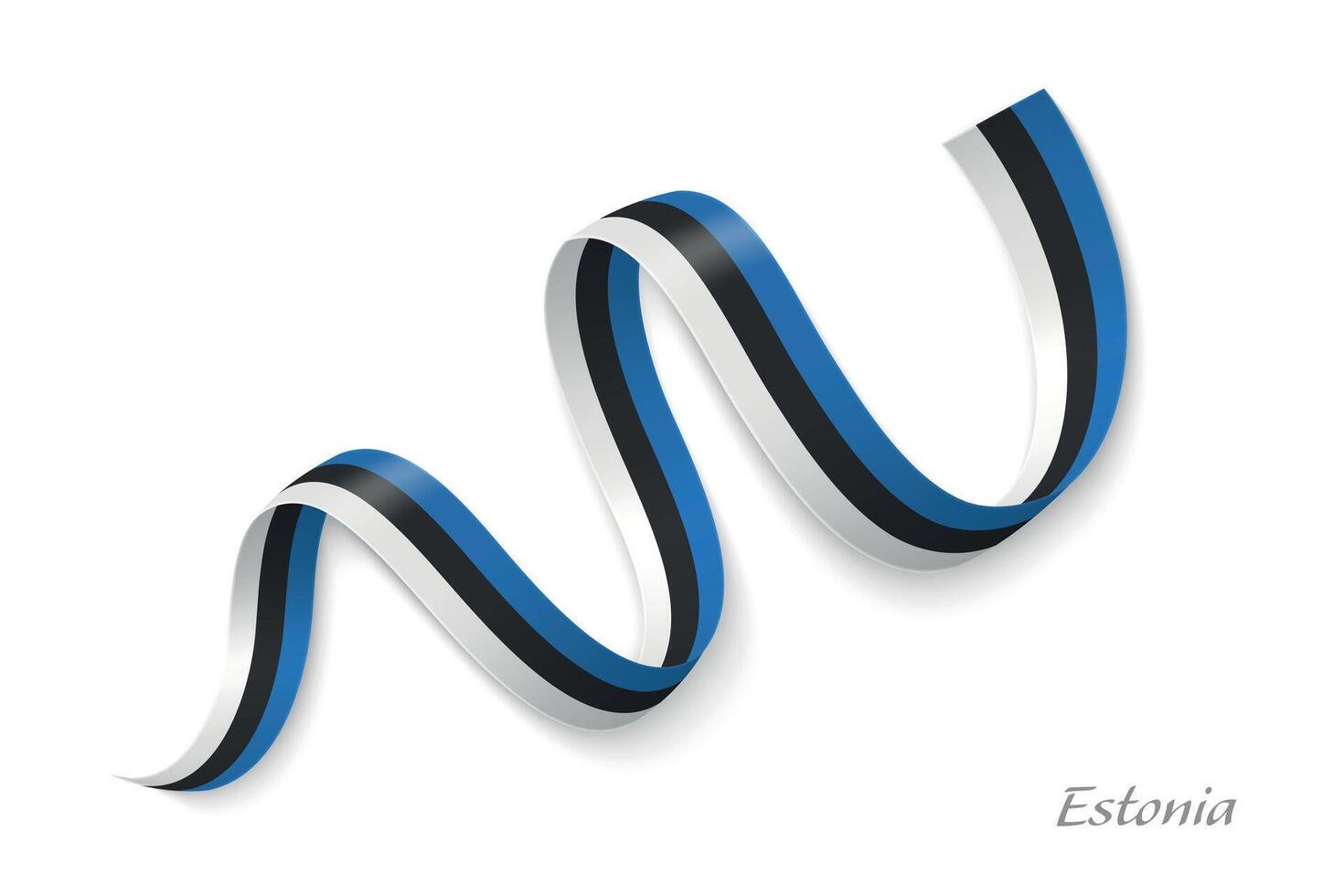 Estonia flag ribbon waving national colors vector