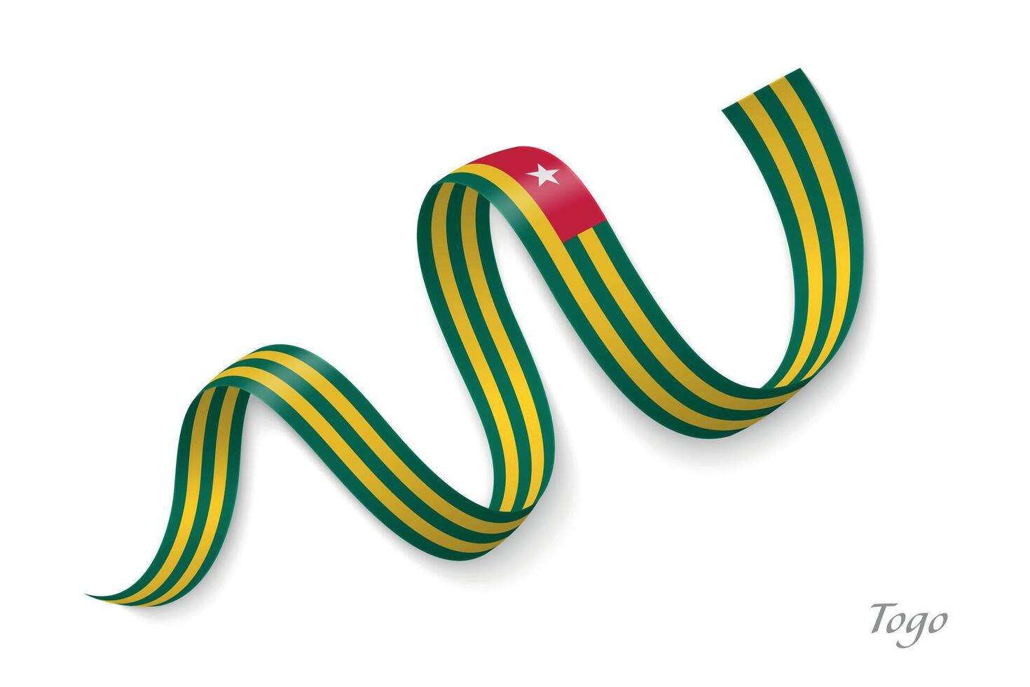 Togo flag ribbon waving national colors vector