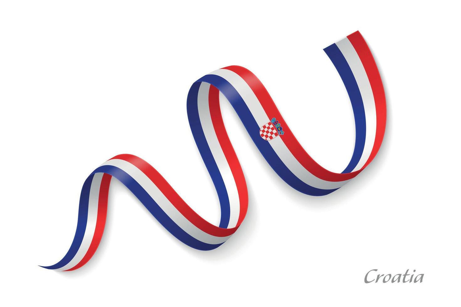 Croatia flag ribbon waving national colors vector