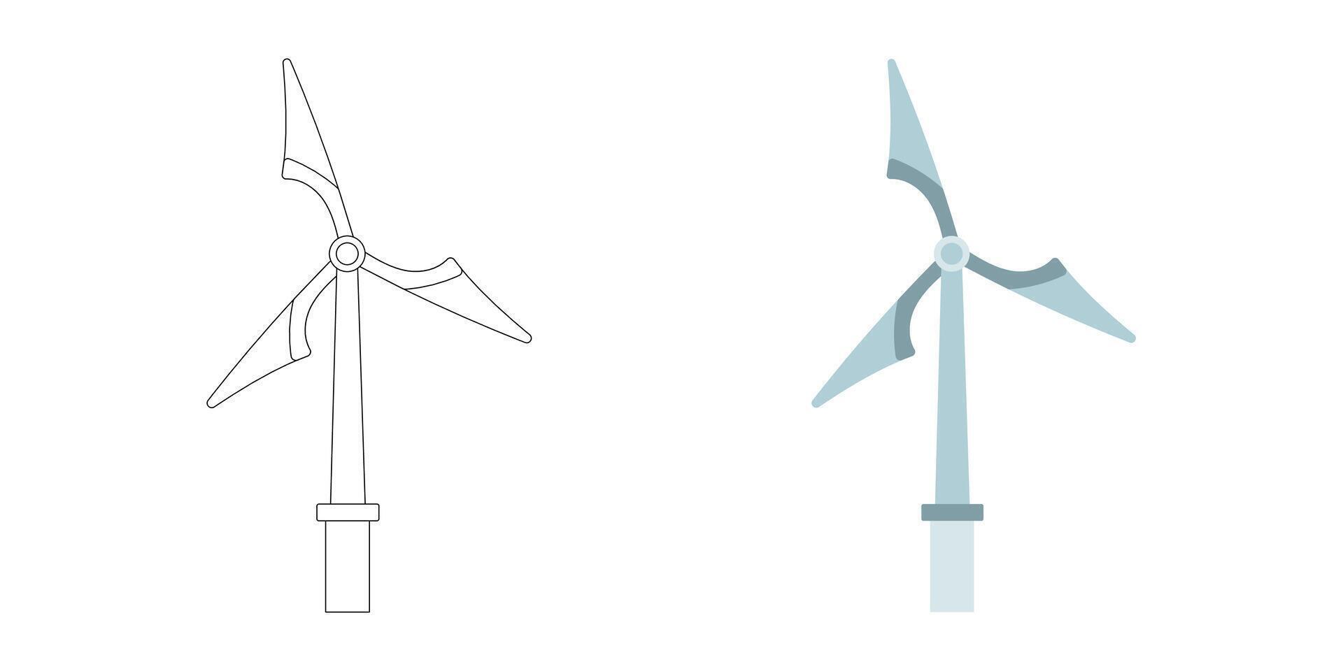 Clean wind turbine design showing modern energy rotation system, ideal for topics on renewable electricity, sustainable power, and eco technology vector