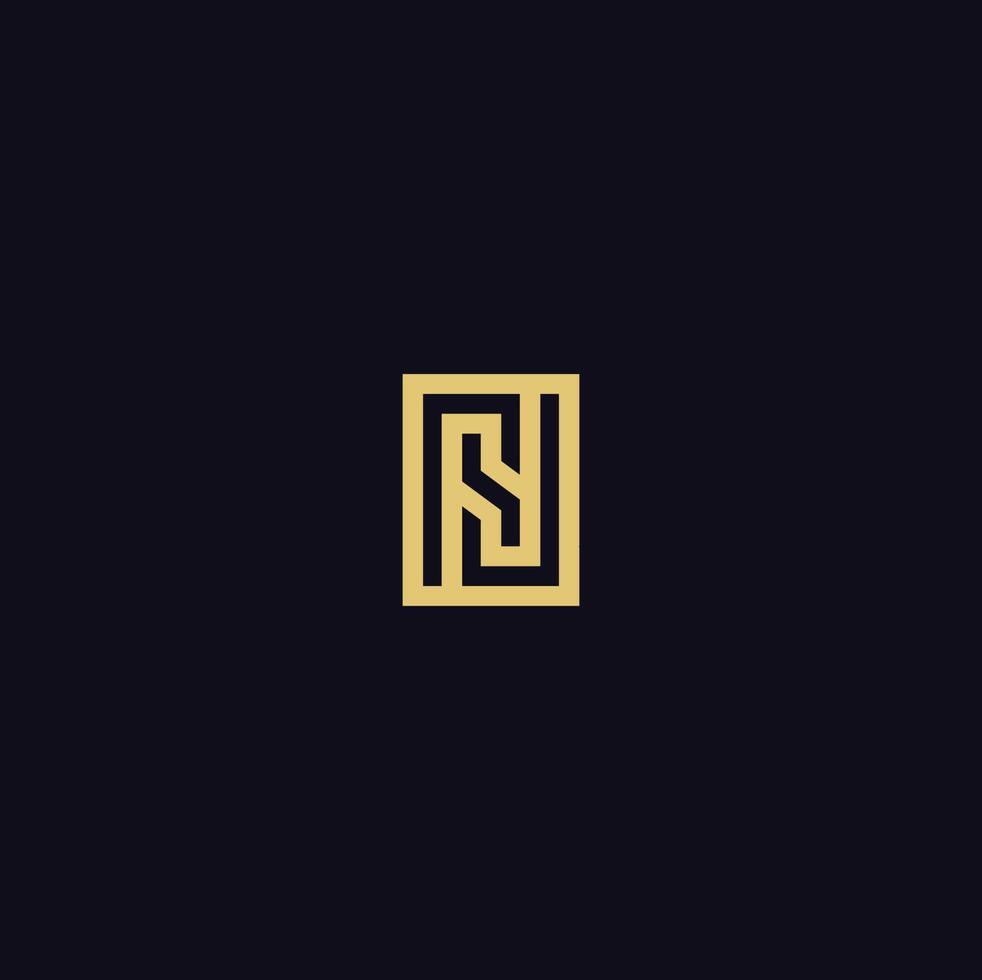 Framed Geometric Linear S or NS or RSJ Monogram Logo vector