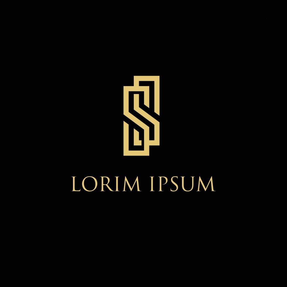 Luxury Geometric Linear S Monogram Logo Template vector