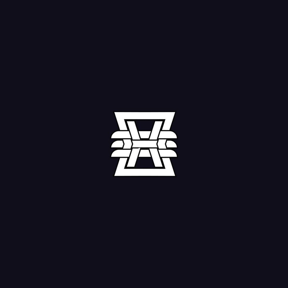 Intricate Geometric Interwoven Letter H Emblem. vector