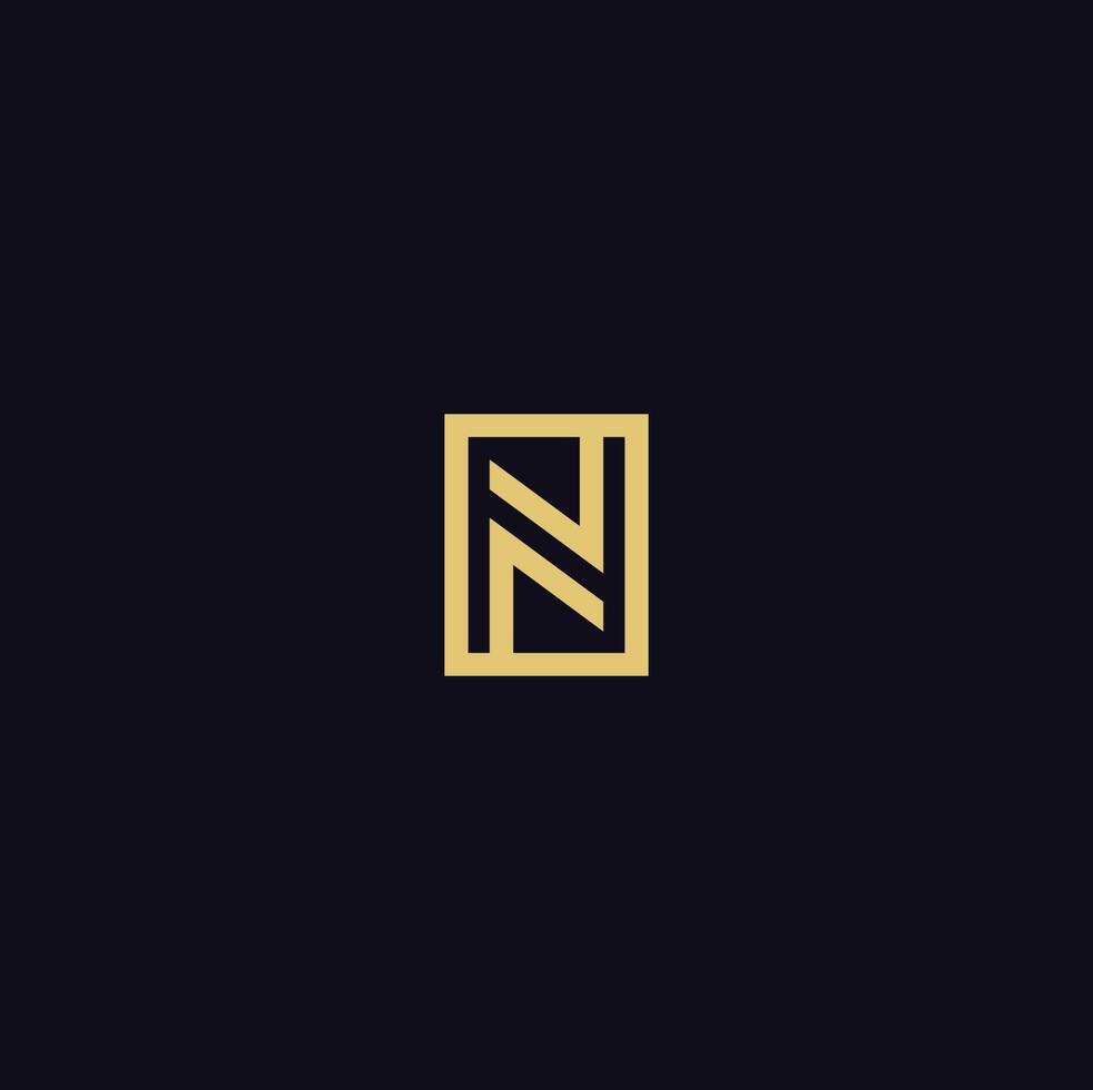 Elegant Geometric Linear N Monogram Logo vector