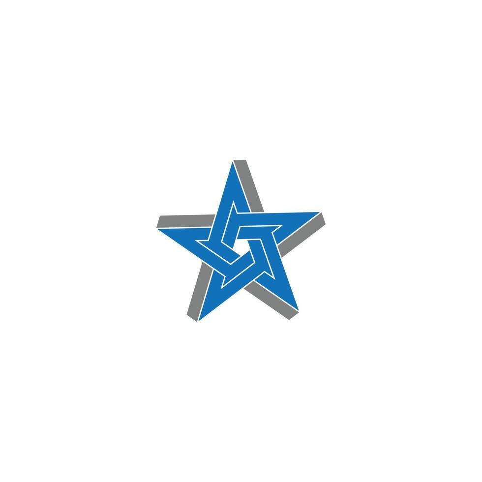 Geometric 3D Interlocking Star Symbol vector