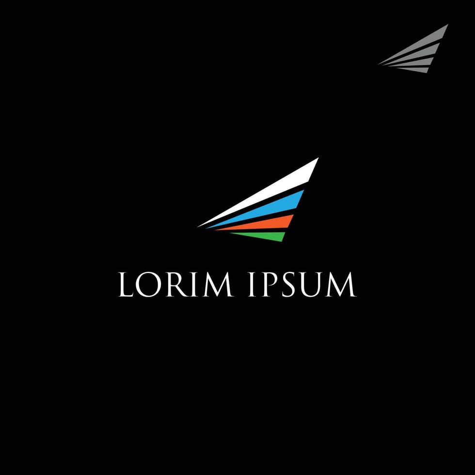 Abstract Colorful Segmented Wing Ship Logo Template vector