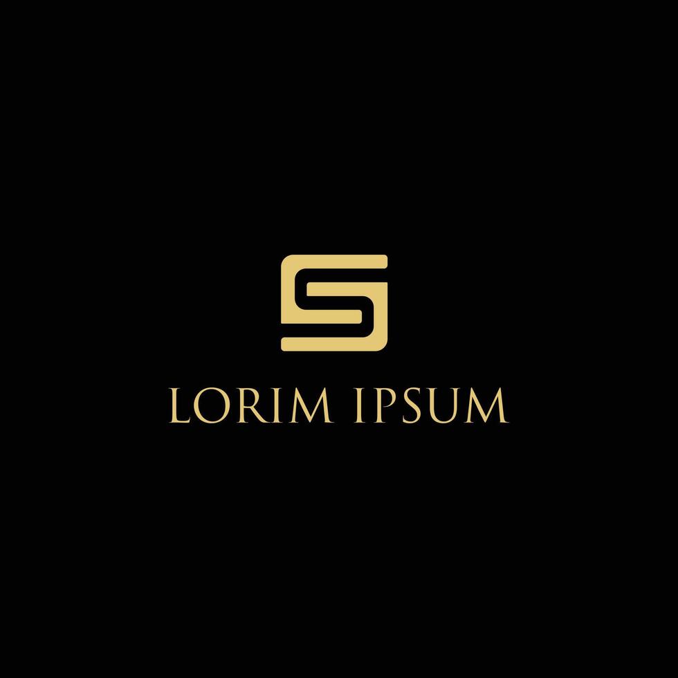 Luxury Geometric S or CS Monogram Logo Template vector