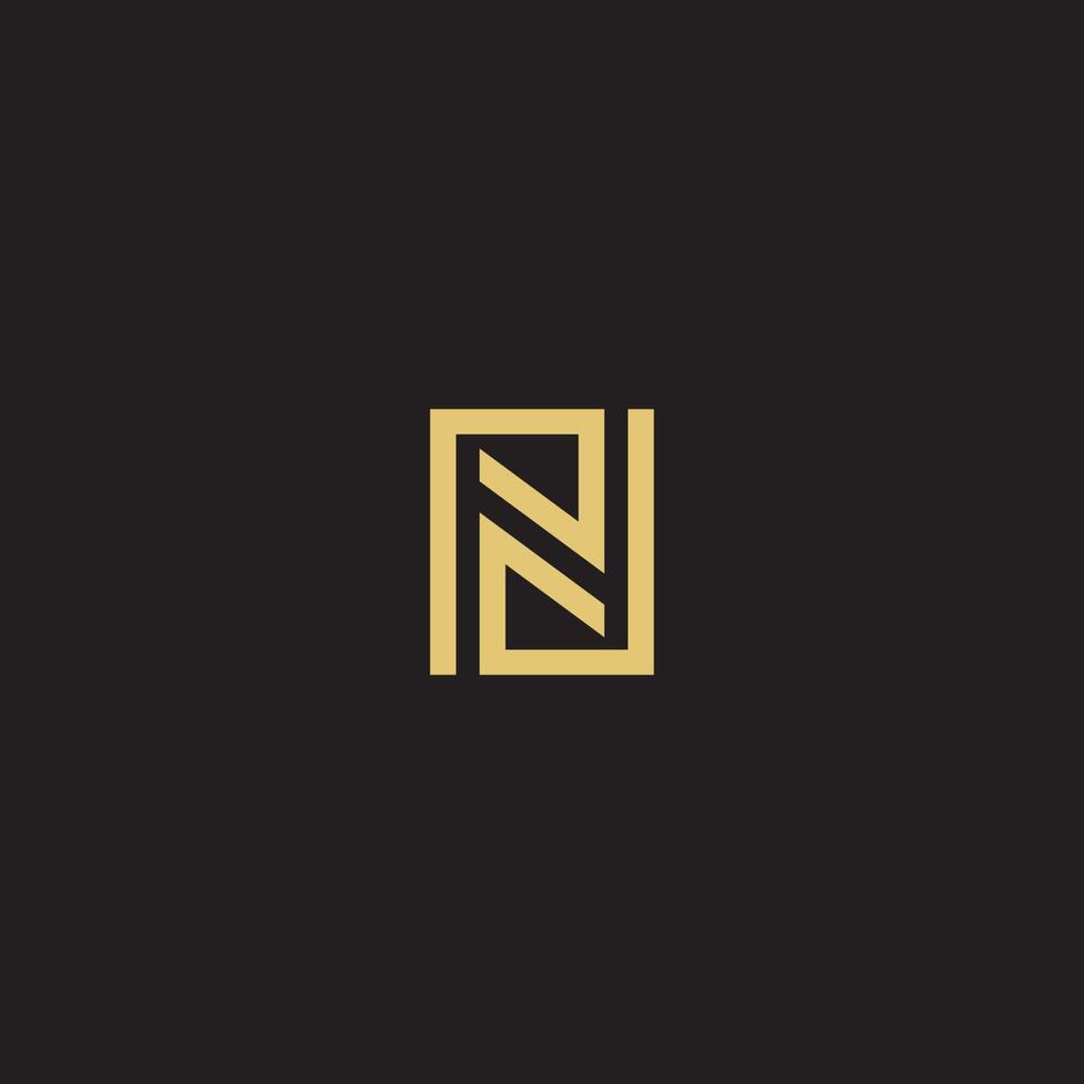 Geometric Linear Framed N Logo vector
