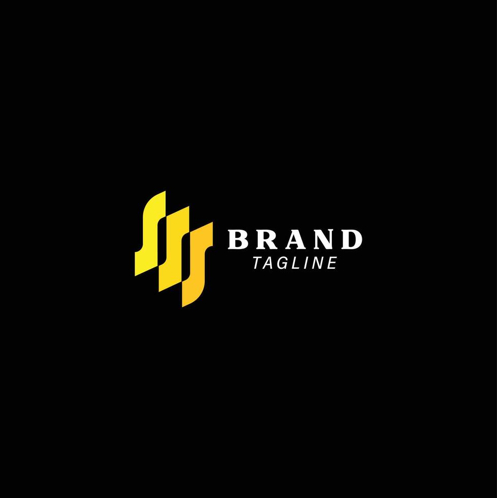 Abstract Triple S Gold Gradient Logo Template vector