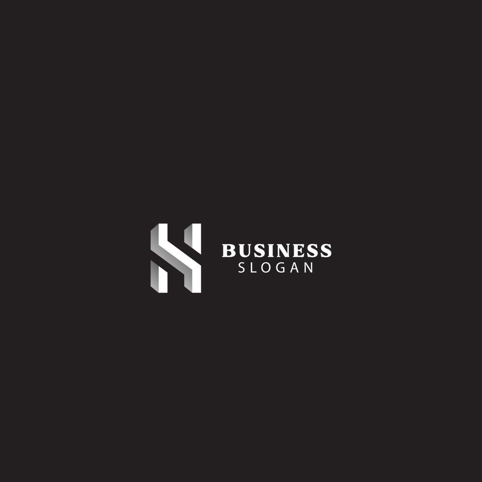 Geometric 3D HS Monogram Logo Template vector