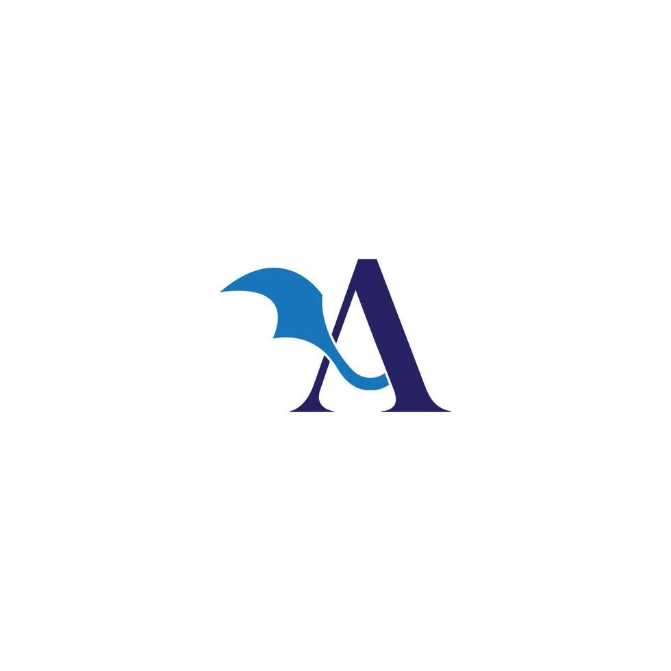 Blue Winged Letter A Logo vector