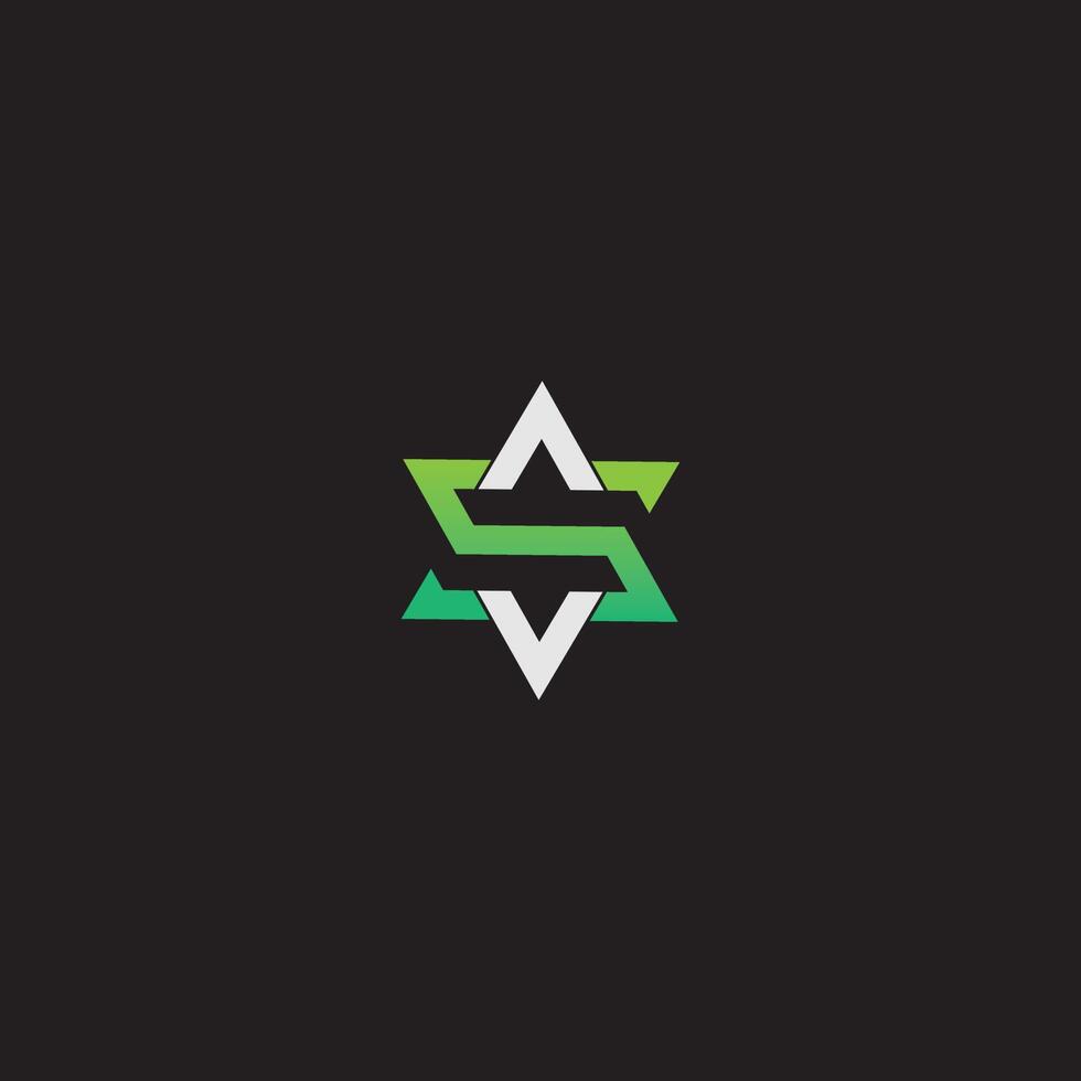 Geometric S Star of David Monogram Logo vector